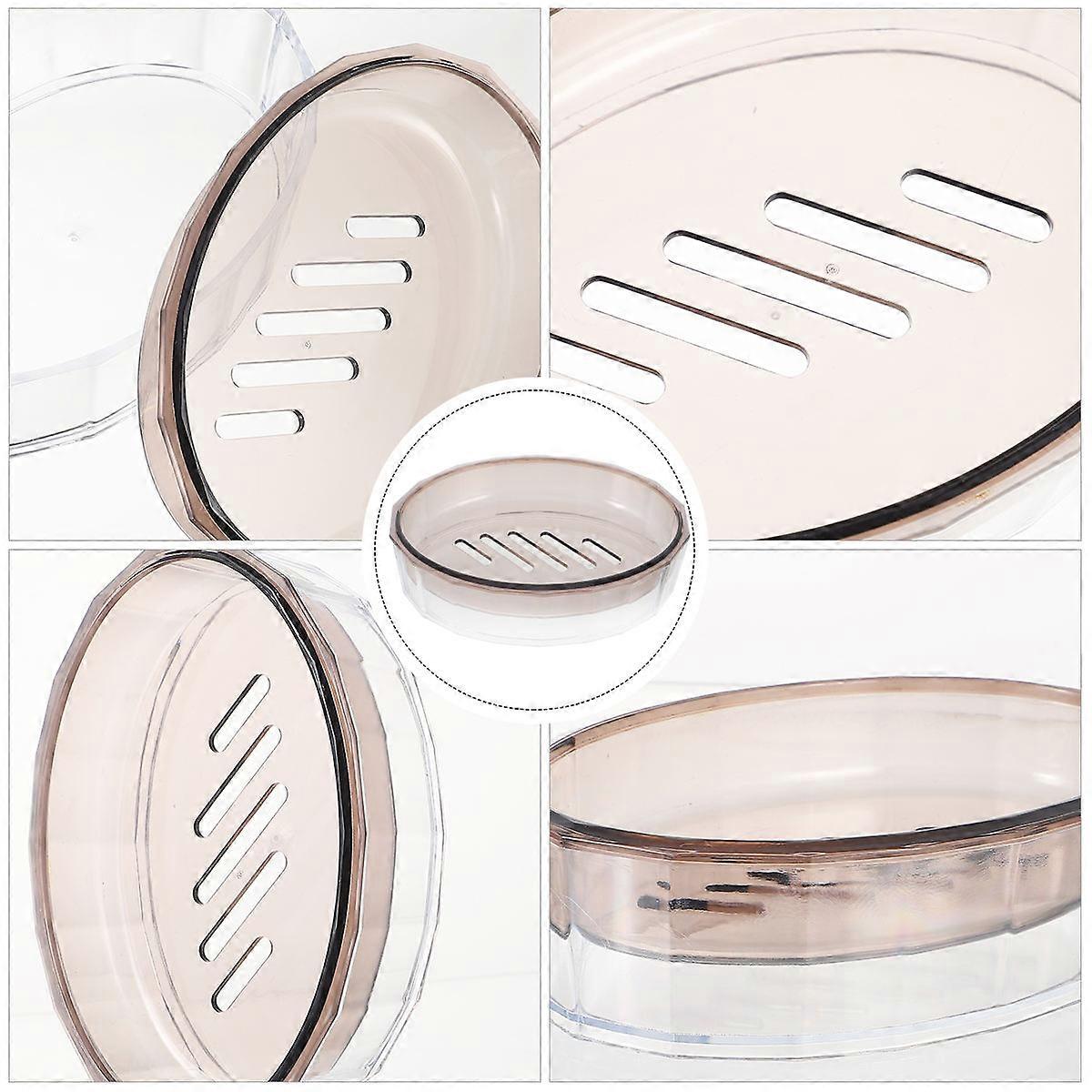 Creative Soap Dish Holder for Bathroom Storage Coffee Color PCDG Material 1pc