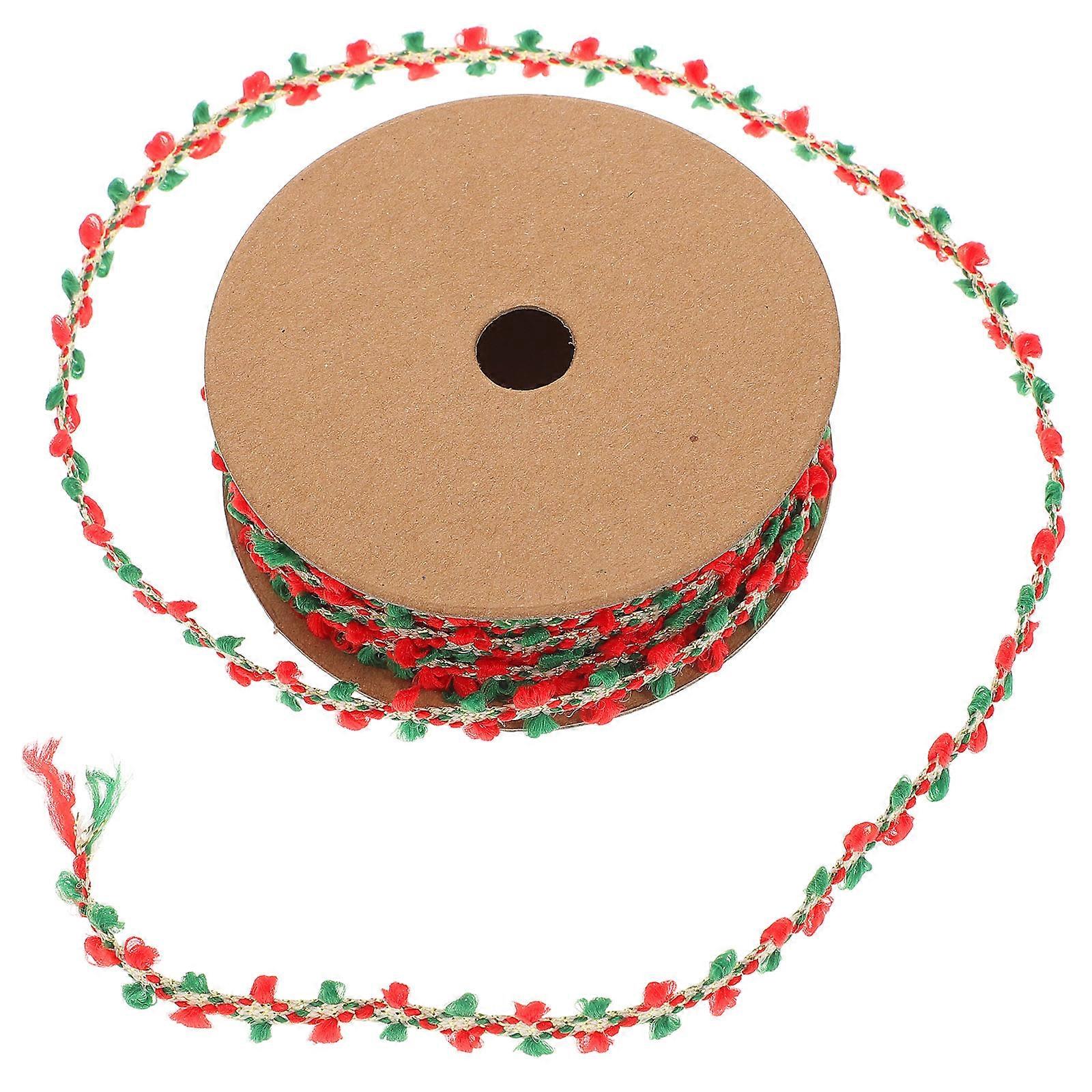 Decorative Ribbons Christmas Style Wrapping Ribbon Box Tags Durable Polyester Red 1 Roll