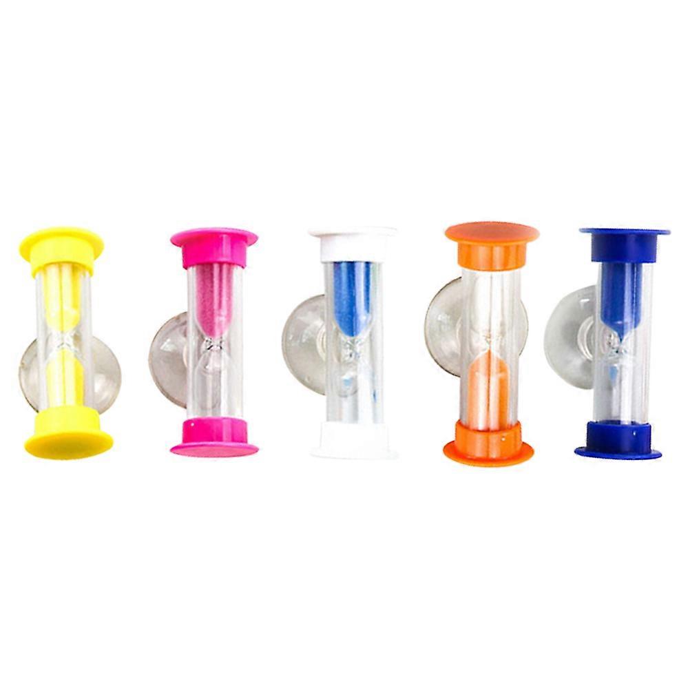 Colorful Hourglass Timer Plastic and Glass Kids Visual Timer for Kitchen 5Pcs