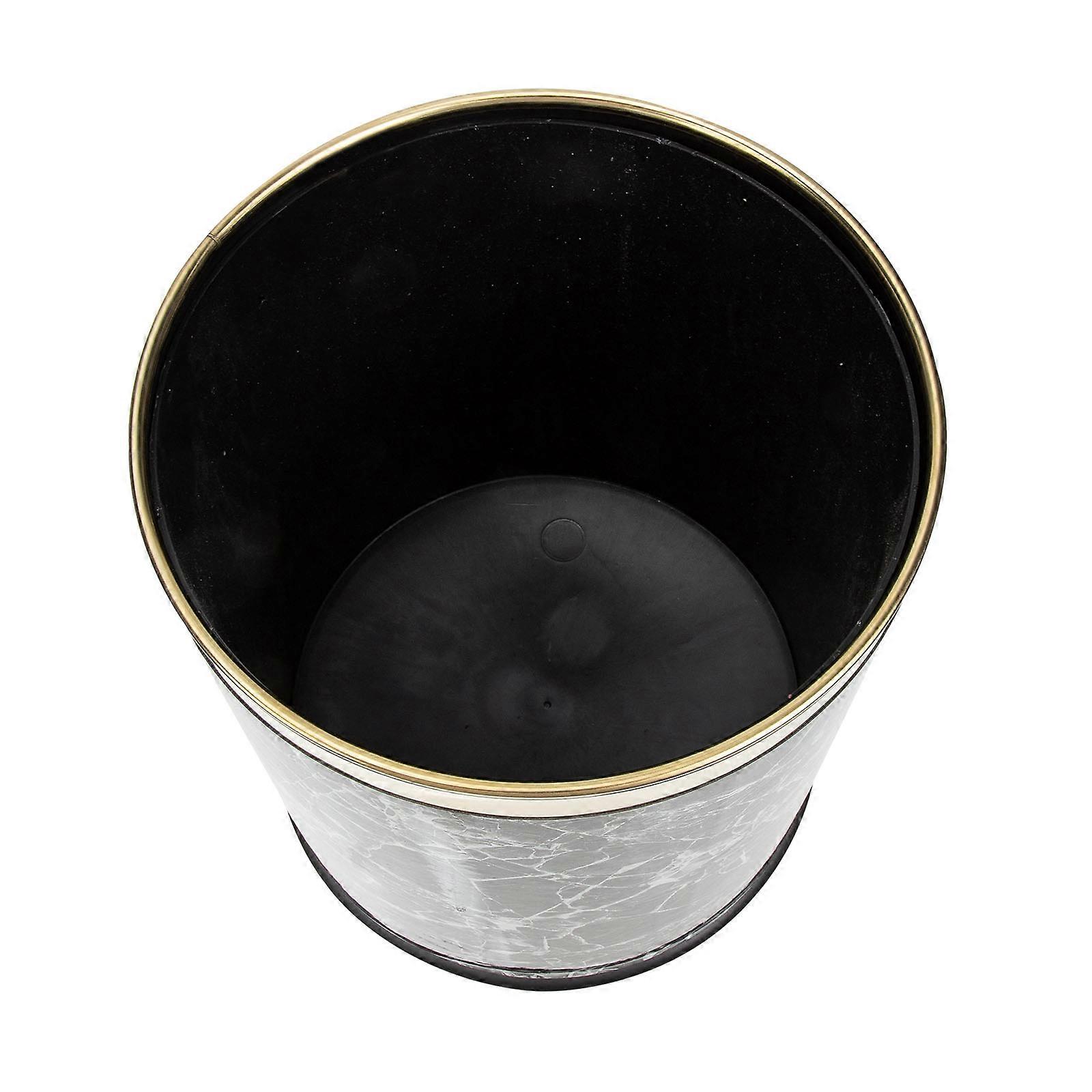 Small Round Trash Can Decorative Garbage Basket Home Use Simple Design 26.00X22.50X22.50CM 1Pcs