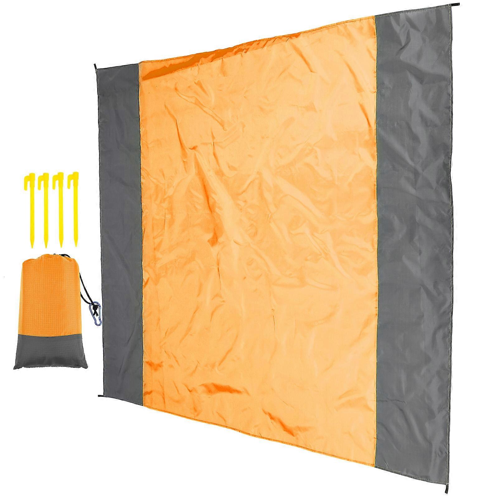 Orange Foldable Picnic Blanket Made of Polyester Fabric for Home Use and Outdoor Activities 1 Set