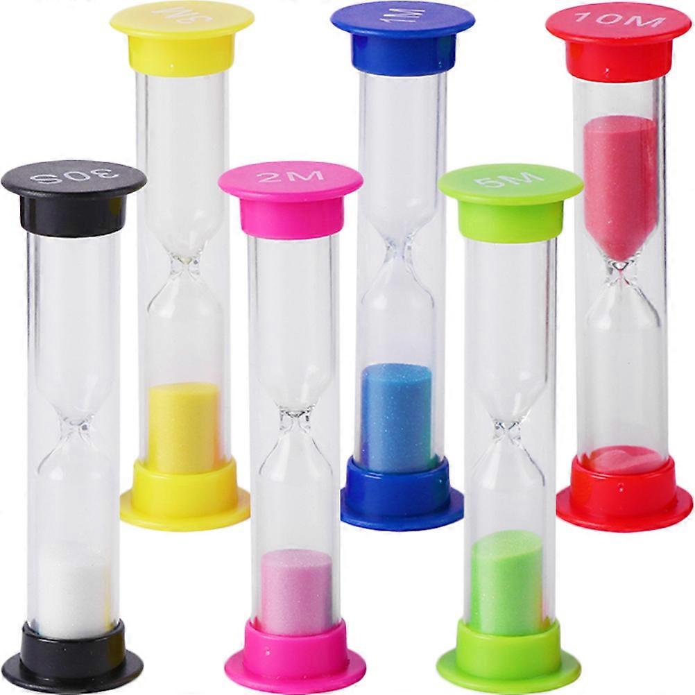 Hourglass Timer Accessory Portable Design Kids Brushing Teeth Sports Events Classroom Activities Glass 6Pcs