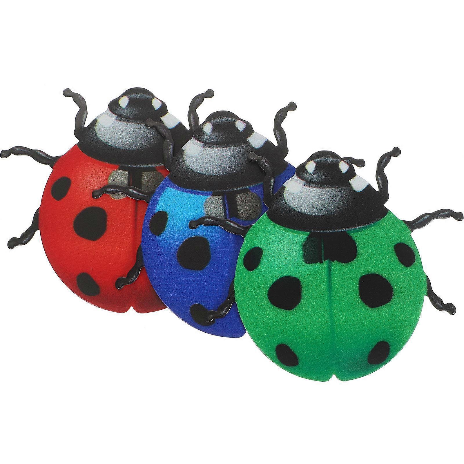 Durable Iron Ladybug Wall Art for Decoration with Assorted Colors 3 Pieces