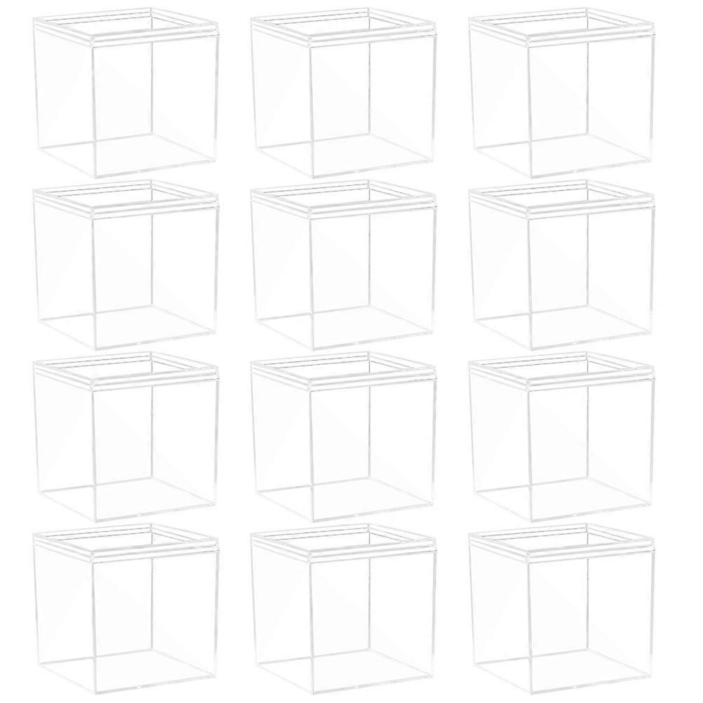 Display Case For Figurines Cube Storage Bin Craft Simple Design 8.5cm 12Pcs