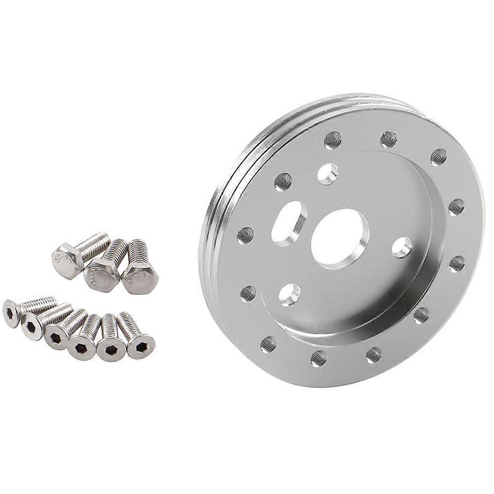 Wheel Adapter for Car Use Converts 6 Hole to 3 Hole Steering Wheel Silver Aluminum Alloy 2 75 inch