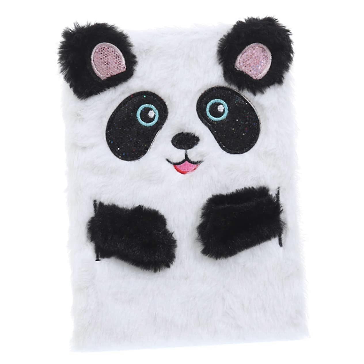 Pandas Diary  Cartoon Notebook for Children Plush Scrapbook Diary Creative Writing Pad Student Supplies