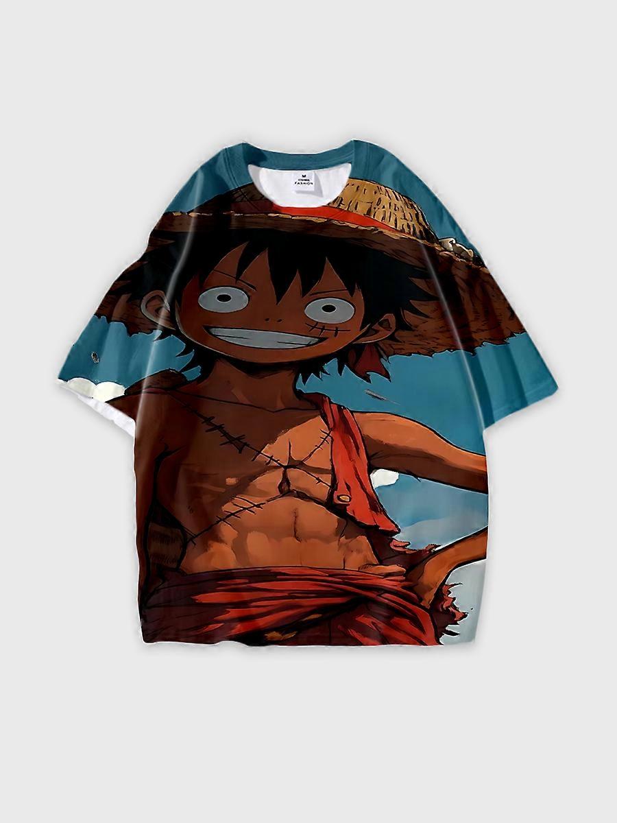 T-shirt round neck Role Pattern loose short sleeve B1312