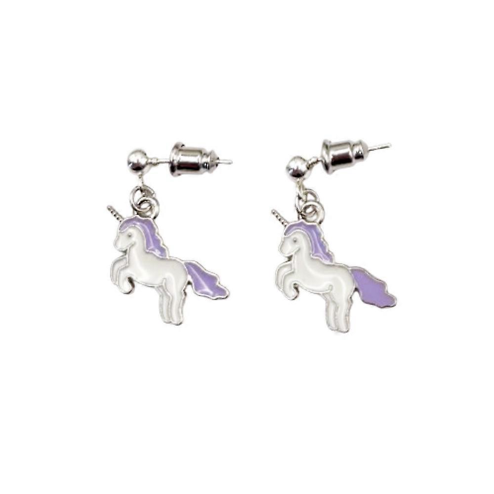 Silver-plated Unicorn Children's Stud Earrings by Candi Co