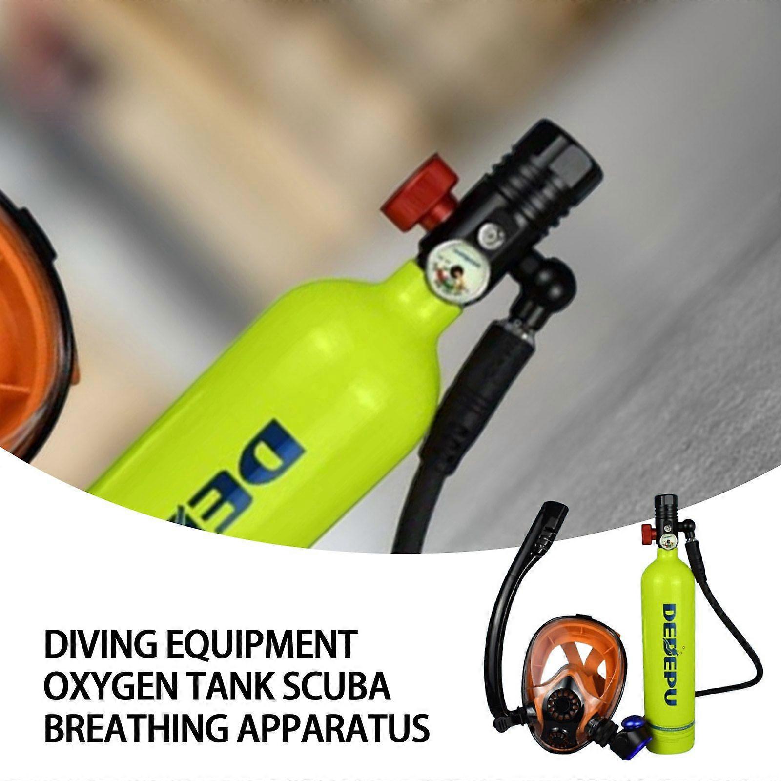 DEDEPU Kit per immersioni subacquee Bombola di ossigeno da 1 litro Maschera subacquea integrale Attrezzatura subacqueaI3