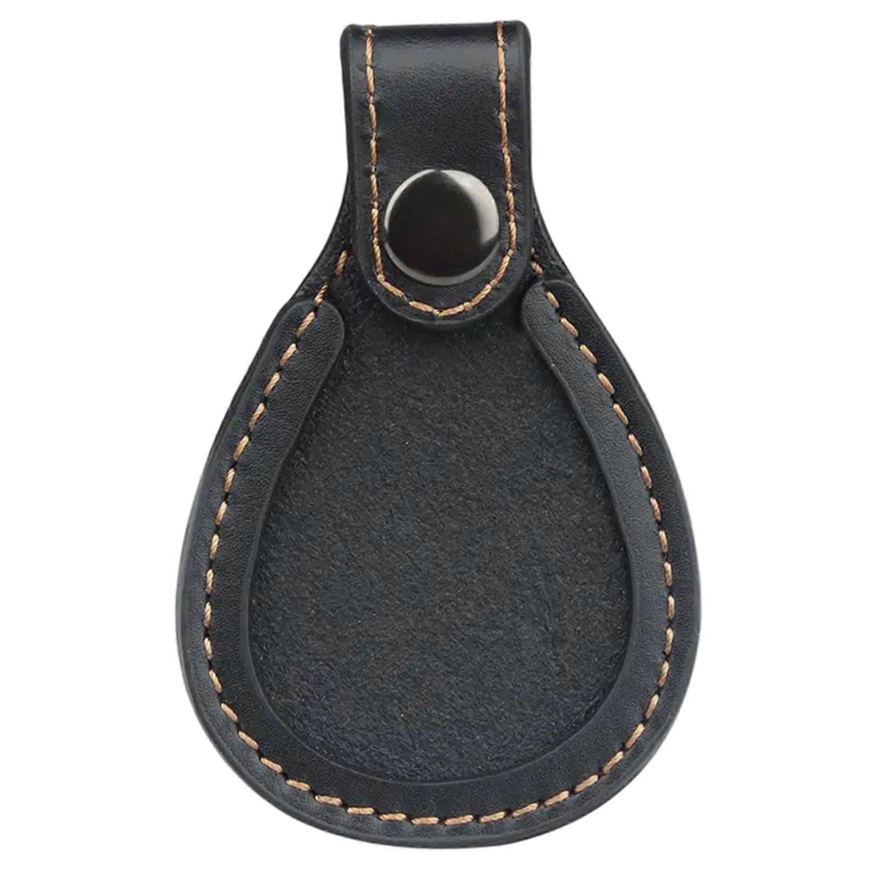 Leather toe pad pistol rest, 3x4 leather nonslip holder with metal snap button, removable for hunting.