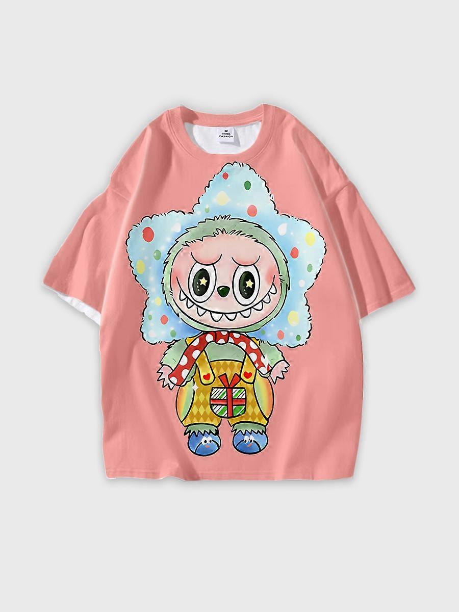 T-shirt round neck Pattern loose short sleeve P1838