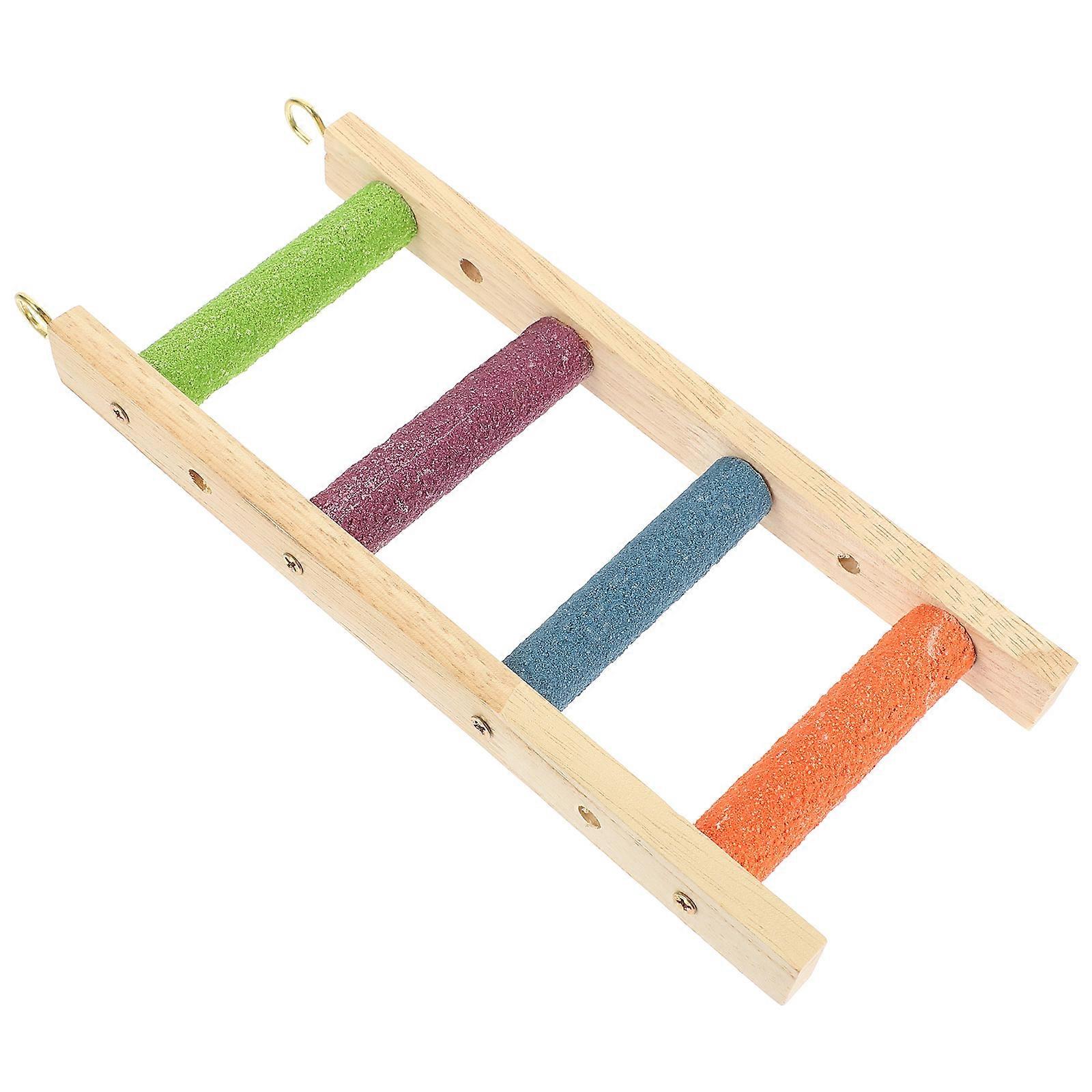 Wooden Ladder Claw Grinding Toy for Birds, Hamsters, and Small Animals – Durable, Safe Climbing and Chewing Plaything to Promote Physical Activity