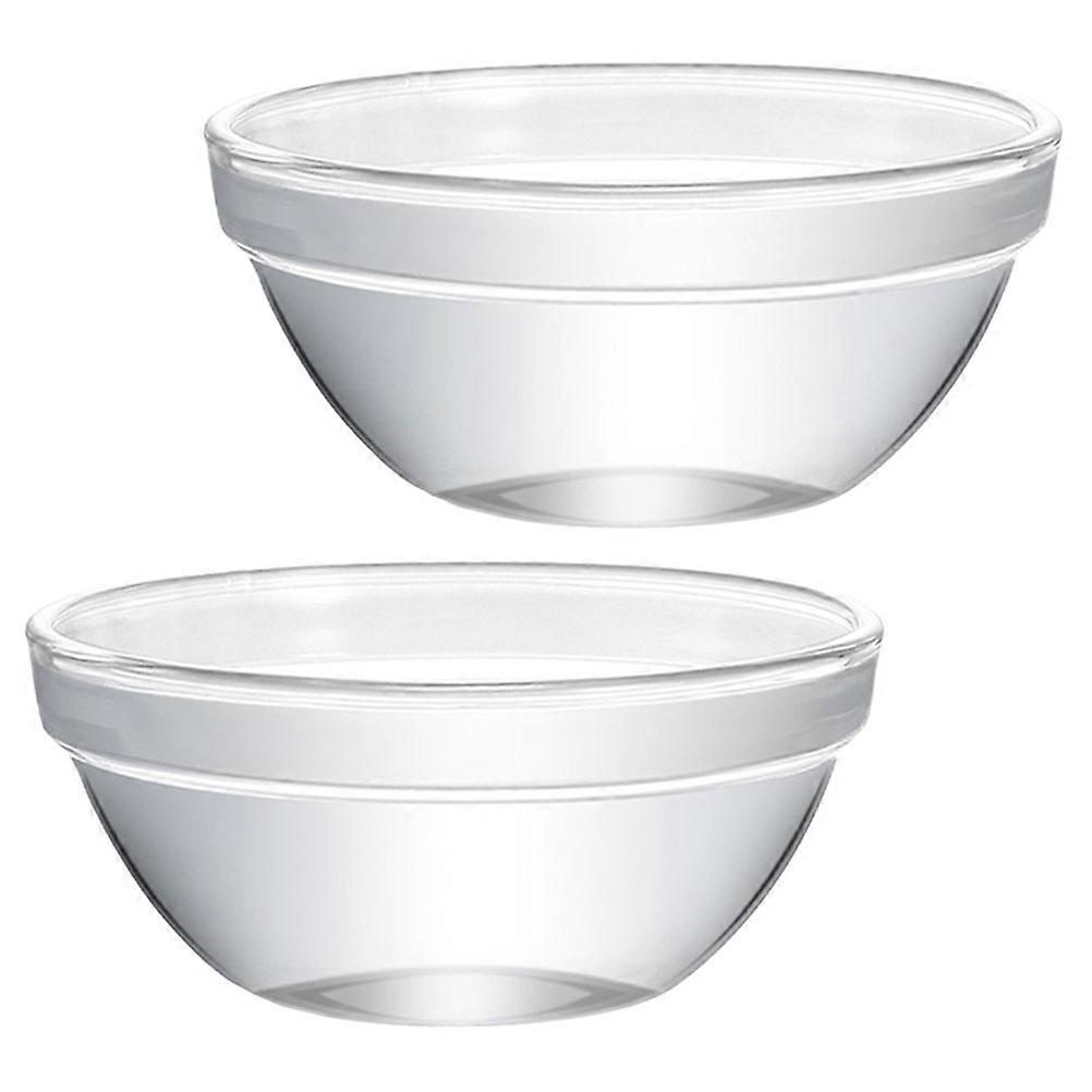 Here's a polished and professional product description based on the title you provided:
**2pcs Transparent Glass Dessert Bowls – Stackable Small