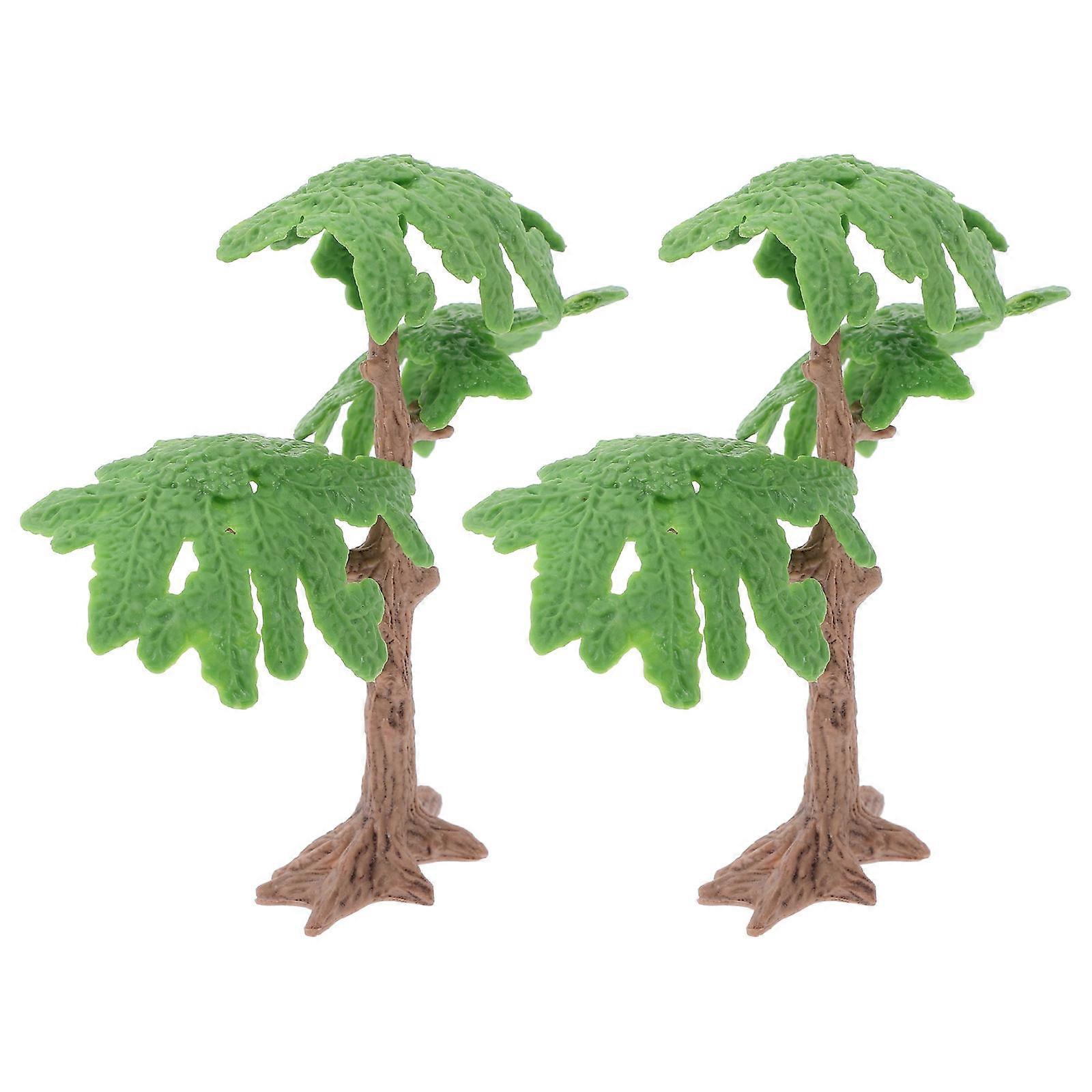 Small Tree Model Trees Ginkgo Tree For DIY Crafts Scenery Landscape Natural Green 2Set