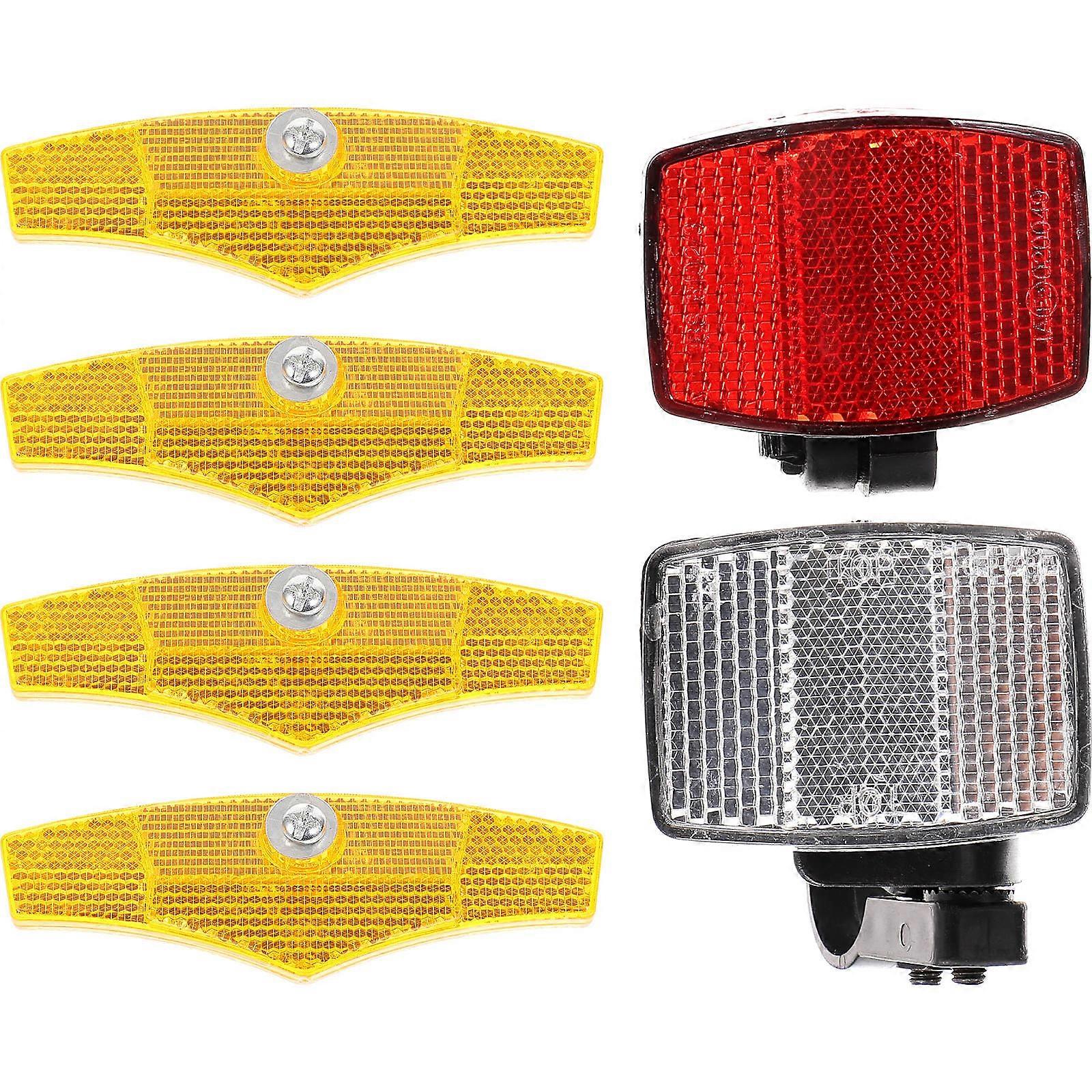 Safety Warning Reflector Kit For Bikes Including Front And Rear Reflectors Assorted Color 1 Set