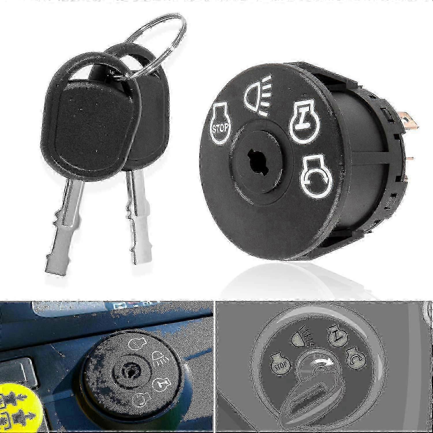 Starter Switch W/ 2 Keys Fit For Deere X100 Tractor X300 X304 X310 X320 X324 X330 X340 X350 X354 X360 X370 X380 X384 X390 X500 X5