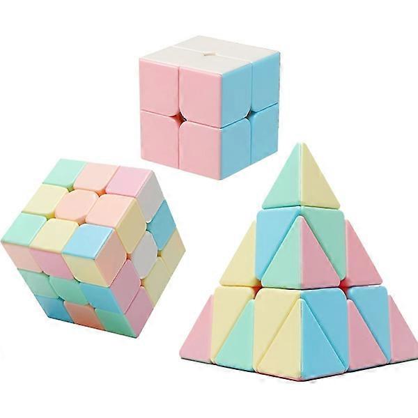 Magic Cube Set, Educational Speed Cubes 3-Pack with 2x2x2 3x3x3 S