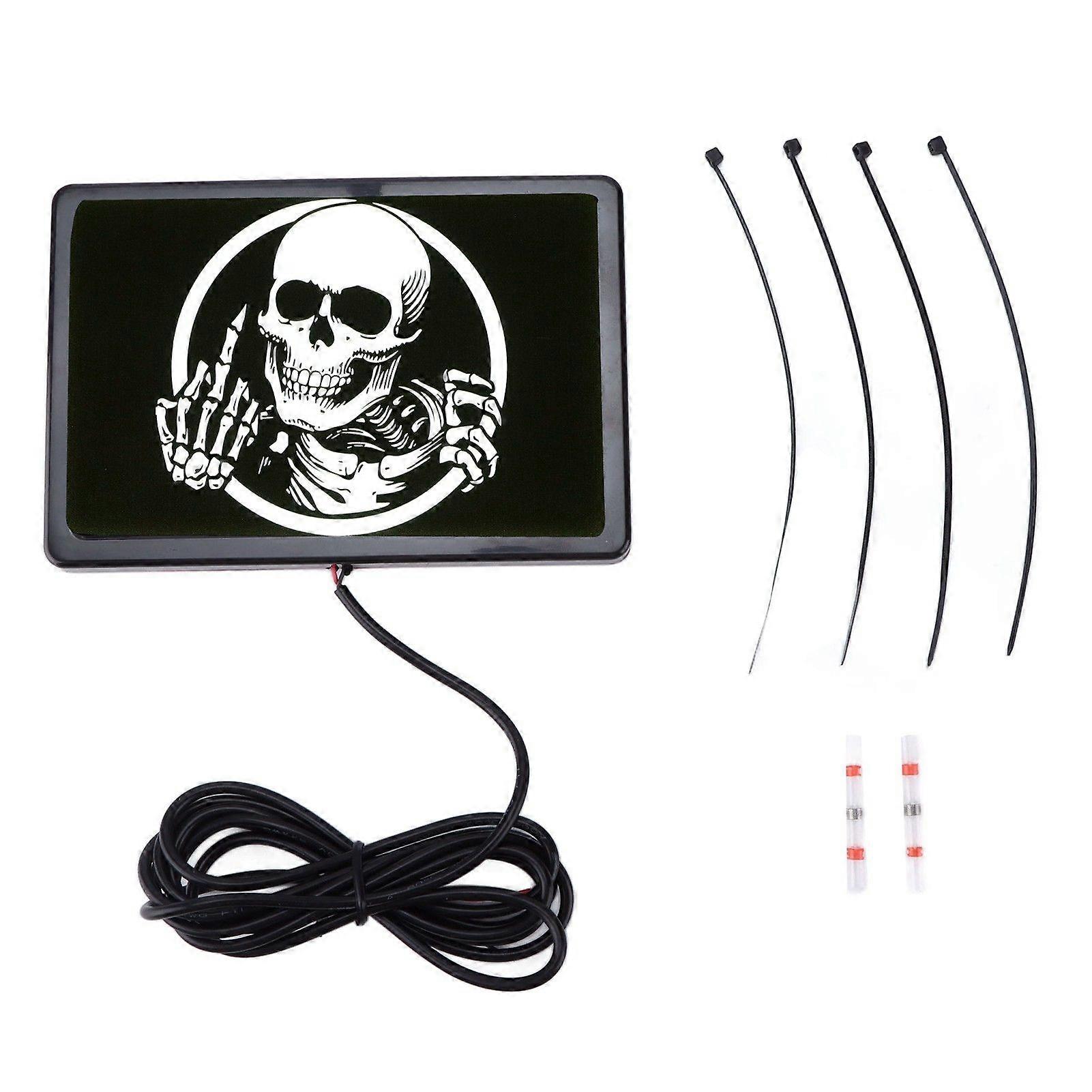 Motorcycle LED flag light 4x6in skeleton pattern