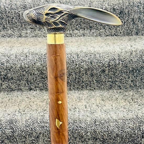 91.44 cm Rabbit Handle Foldable Wooden Walking Stick Cane Unisex