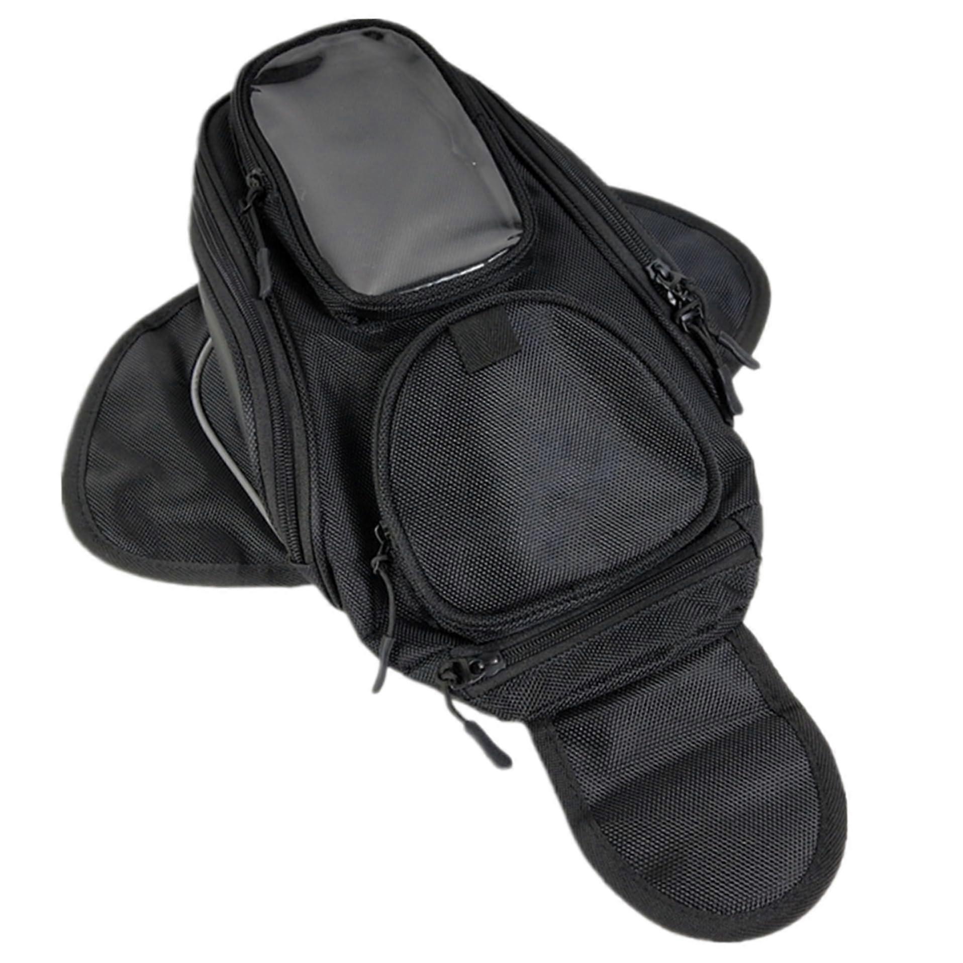 Motorcycle Tank Backpack Waterproof Magnetic Tank Bag With Multiple Pockets Adjustable Strap And Zipper