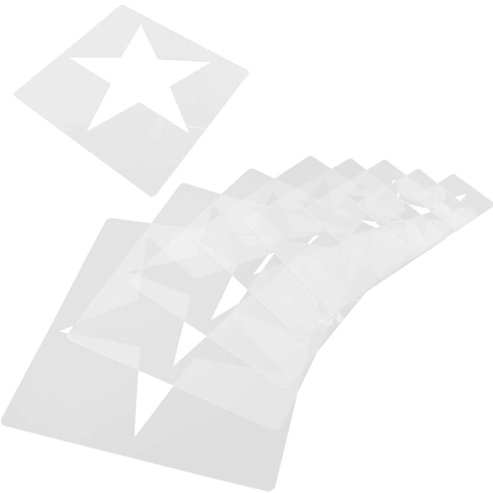 Geometrical Texture Stencils 16Pcs Multi-Functional Templates for Wall Home 25x25cm White Printing