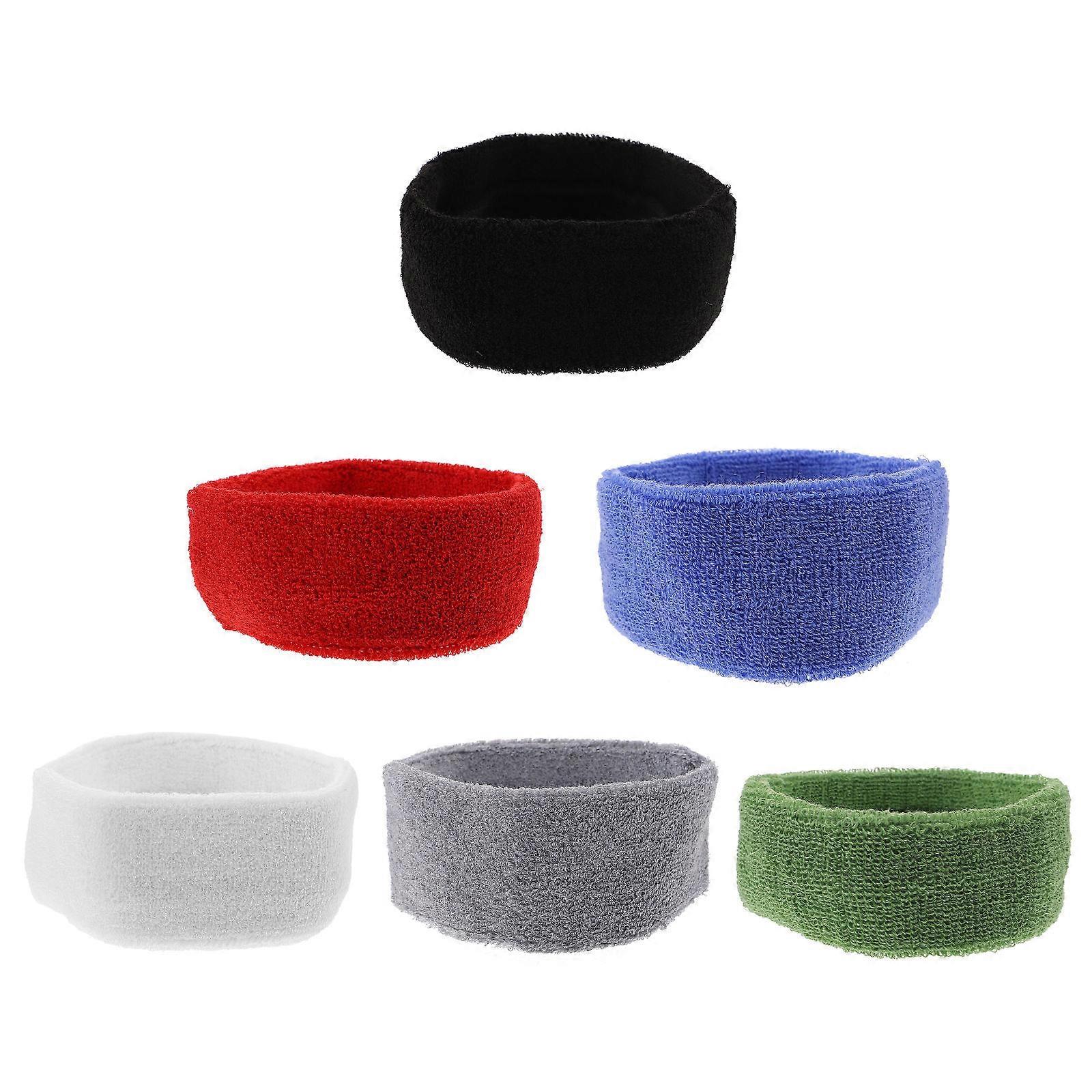 Elastic Headband 6Pcs Sports Style Headband For Men With Sweat Absorption Feature Perfect For Yoga And Workout