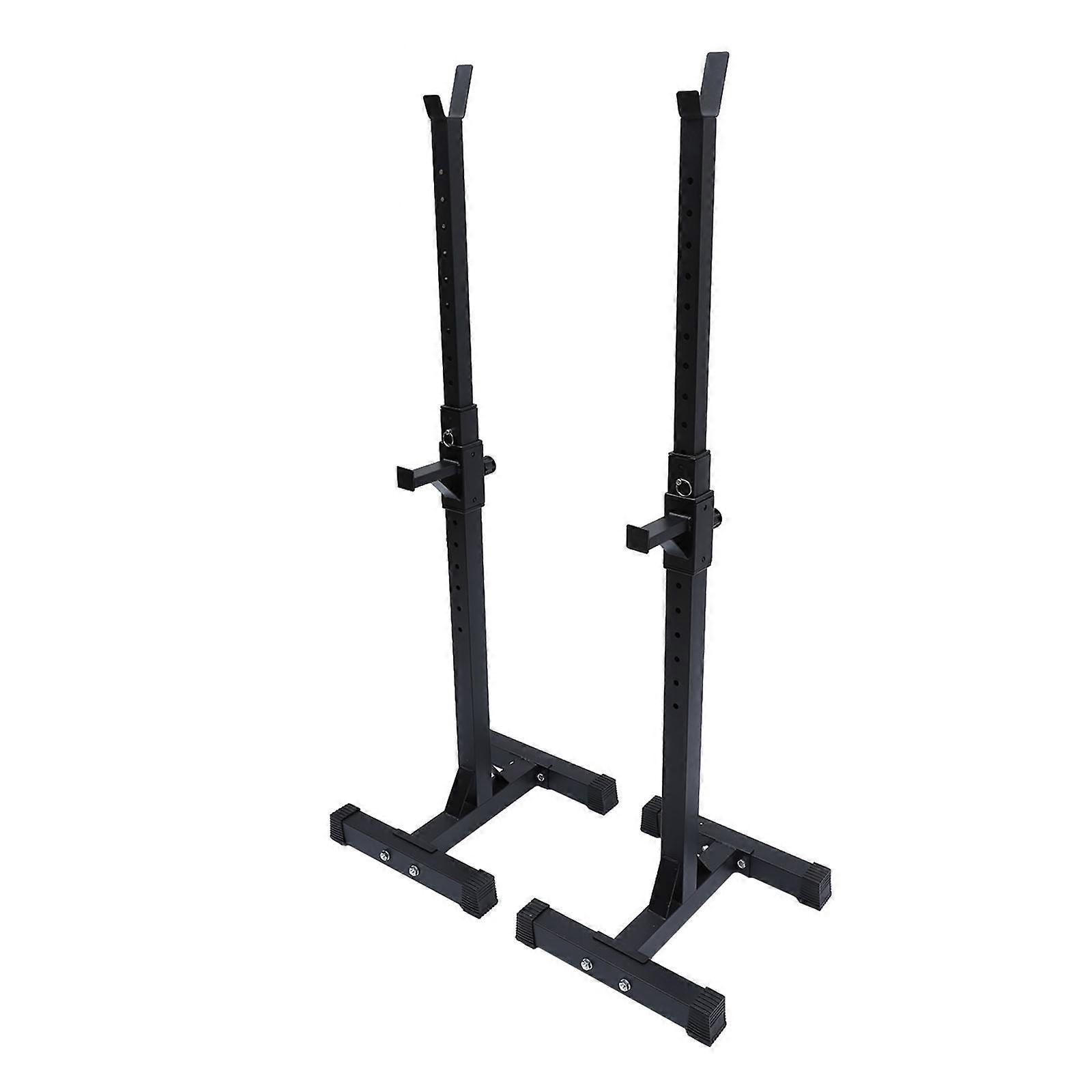 Squat Bench Rack For Weightlifting And Barbell Placement Featuring Sturdy Construction In Black Color With Storage Utility 1 Pair