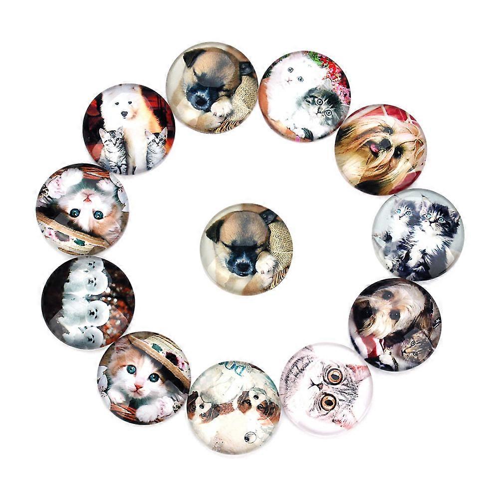 20Pcs Assorted Color Delicate Design Glass Stickers DIY Projects Decorative Items 14mm Jewelry Making Supplies