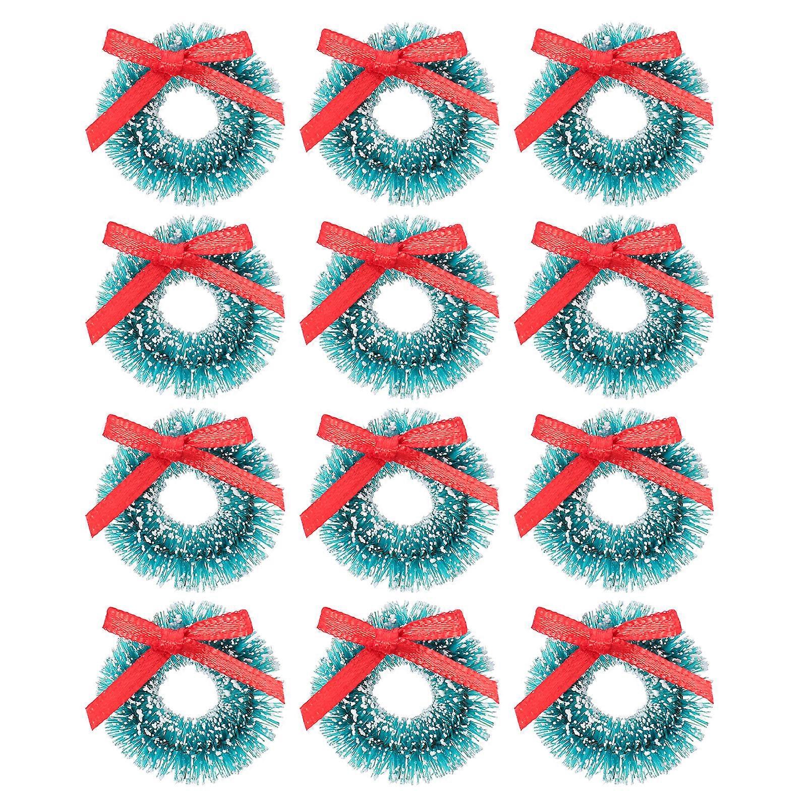 Hanging Mini Wreaths Elegant Appearance For Indoor Decoration 3CM Blue Decoration 12Pcs