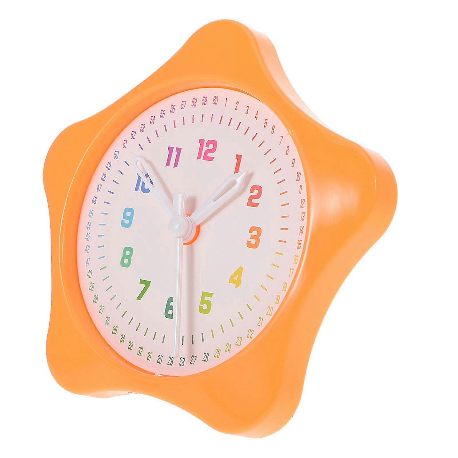Kids Learning Clock for Time Teaching with Orange Plastic Design Great for Classroom or Home Decor