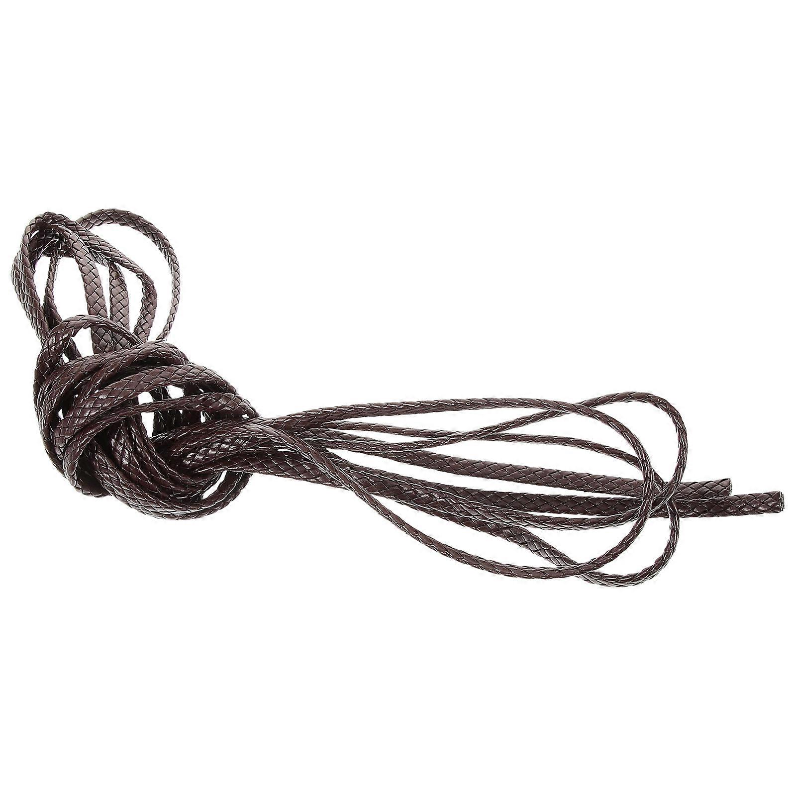 Braided Cord for DIY Bracelet Making with Coffee PU Material