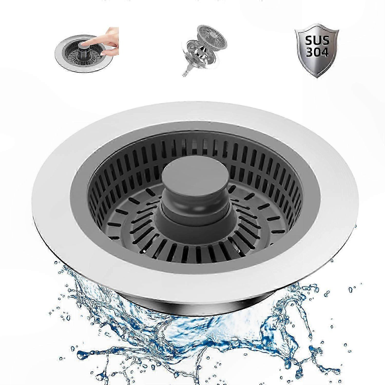 Kitchen Sink Drain Strainer and Stopper with Multi-Function Design for Enhanced Performance