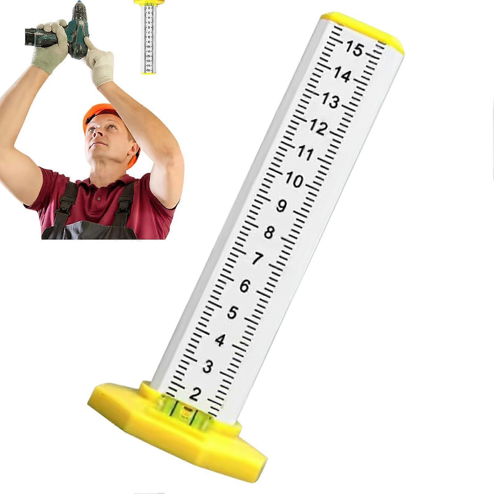 Leveling Tool for Construction Work | Magnetic Base Height Measuring Ruler for Wall Mounting, Pool Installation & Carpentry