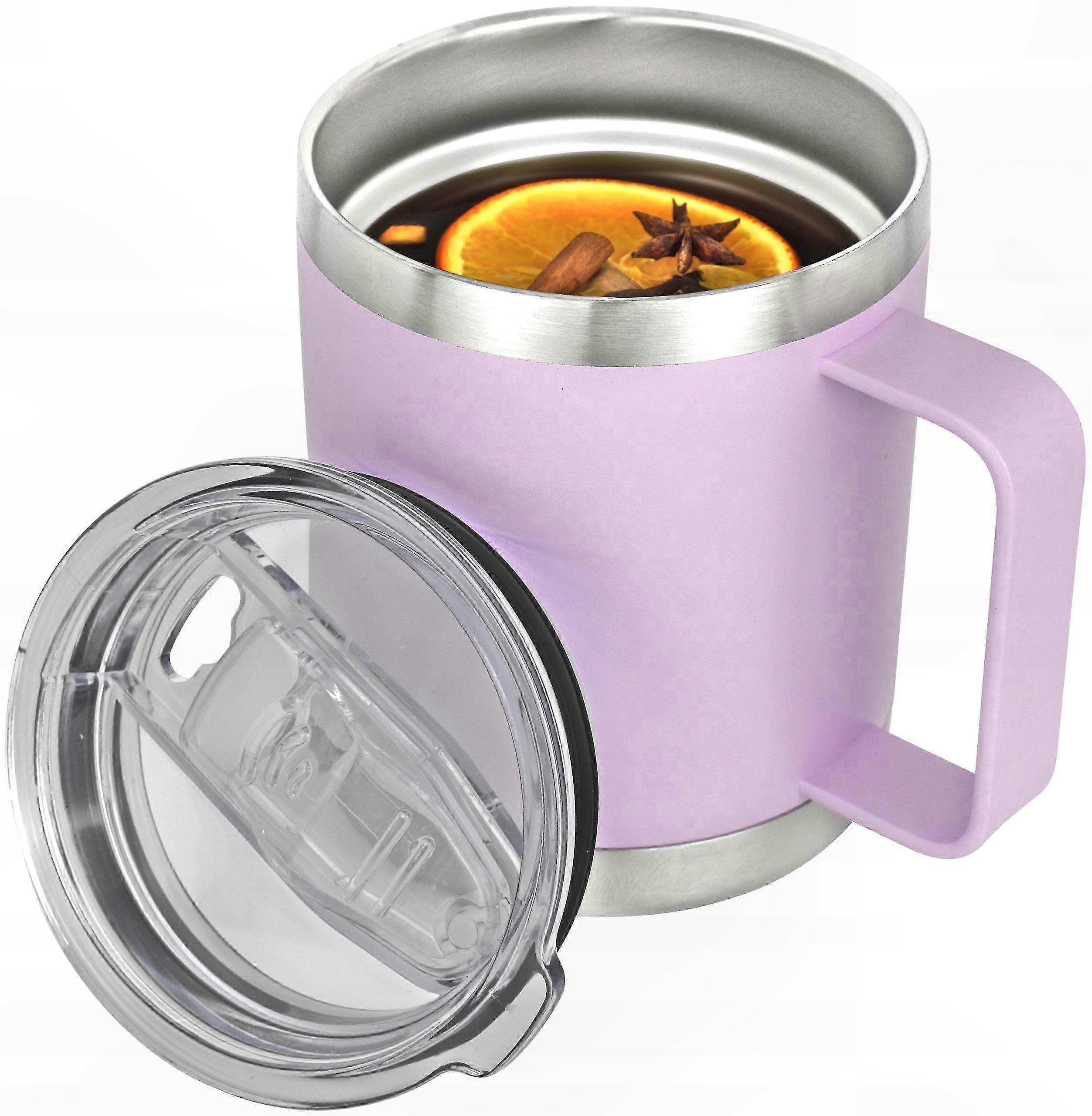 Pink 350ml Thermal Mug with Handle for Hot and Cold Beverages