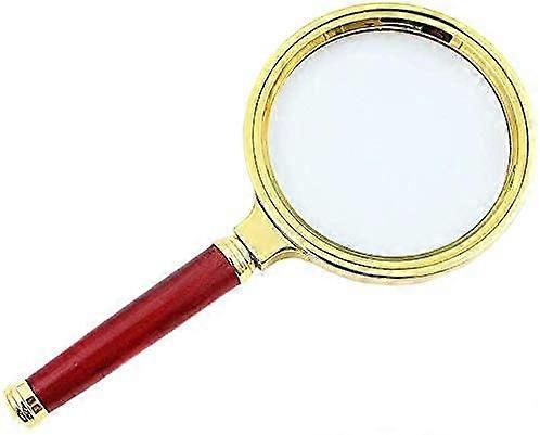 Lupe, education, research, 10X Ultra Clear optical magnifier with Redwood handle, visual aids, 80 mm magnifiers, includes wipeable optical glass lens.