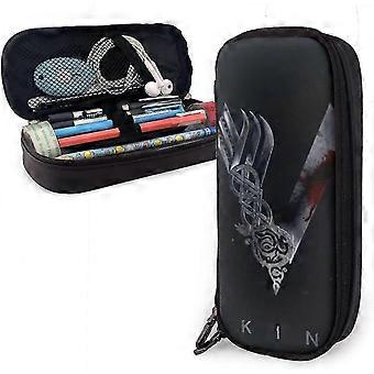 k1114 Astuccio in pelle vichinga Astuccio per matite Borsa di cancelleria Scatola di immagazzinaggio portatile per ufficio Scatola cosmetica Cartella bd005371 fv1114