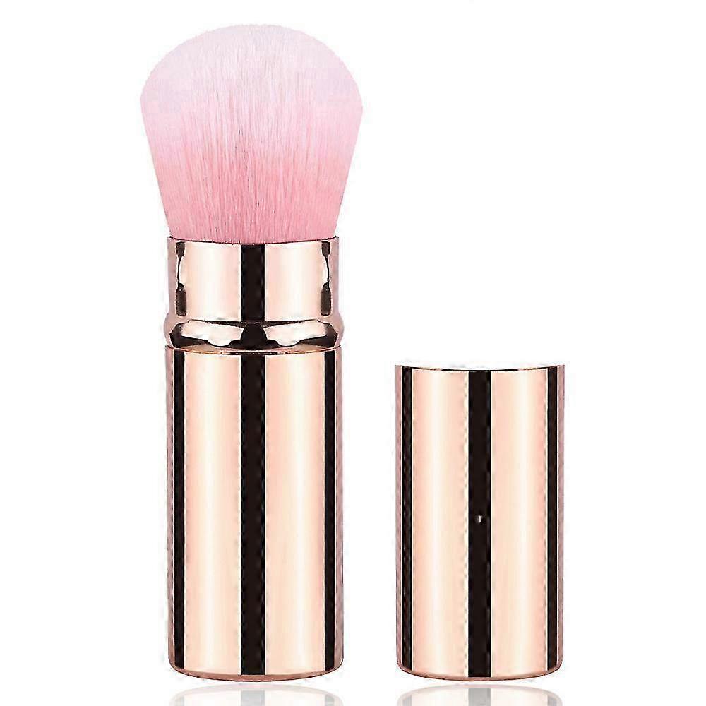 Retractable Travel Makeup Brushes with Cover - Compact Blush Brush for On-the-Go Beauty & Easy Application