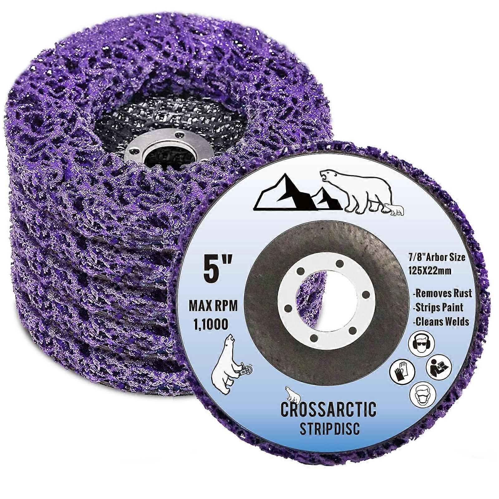 125 mm CSD Disc, Pack of 5 Purple Cleaning Discs Sanding Discs, Nylon Flex Discs for Paint and Rust Removal for Angle Grinders