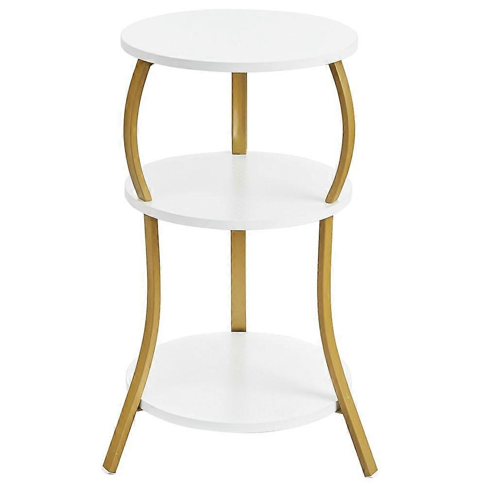 3-Tier Round Side Table with Curved Design