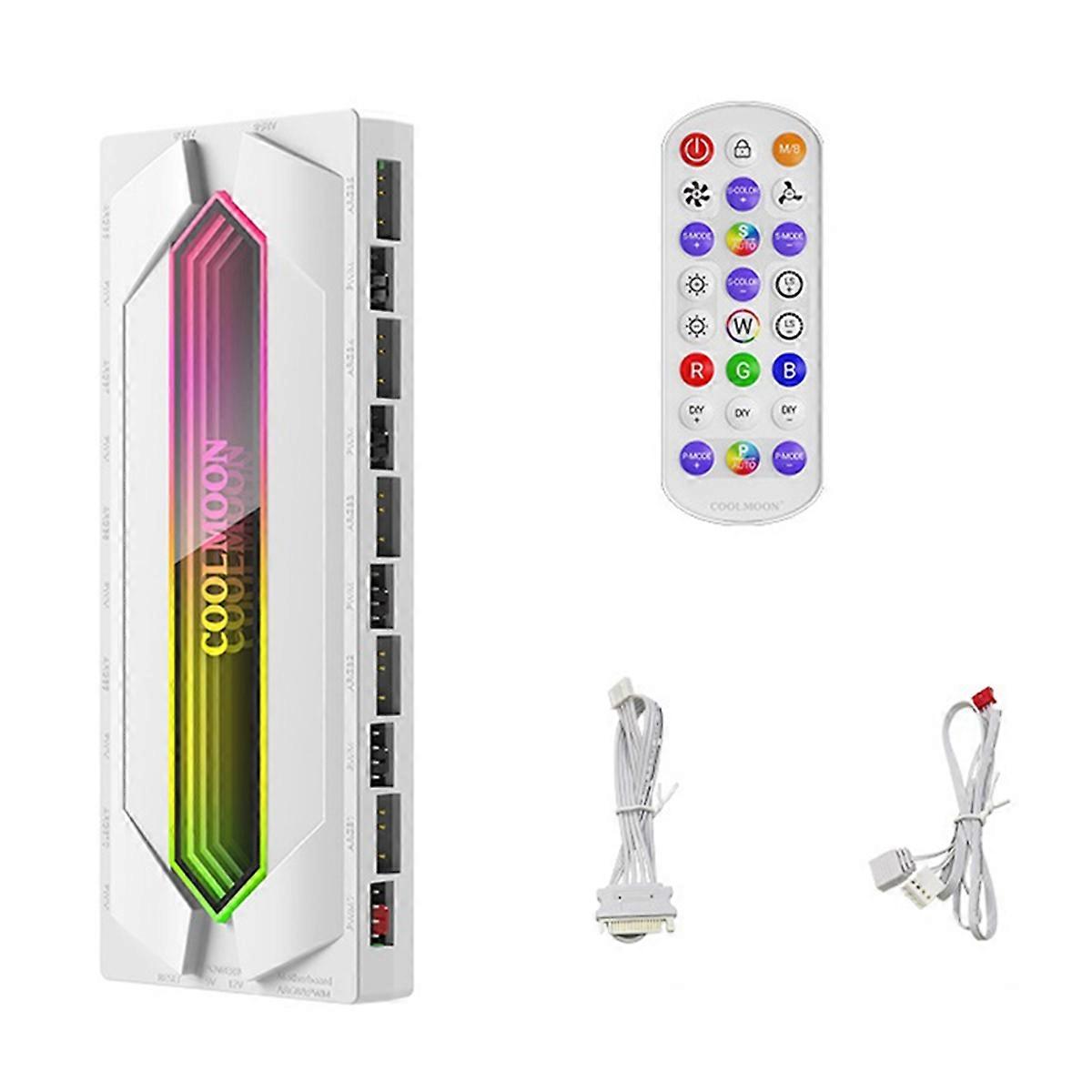 22 in 1 5V 3Pin ARGB and PWM HUB Controller PWM Fan White