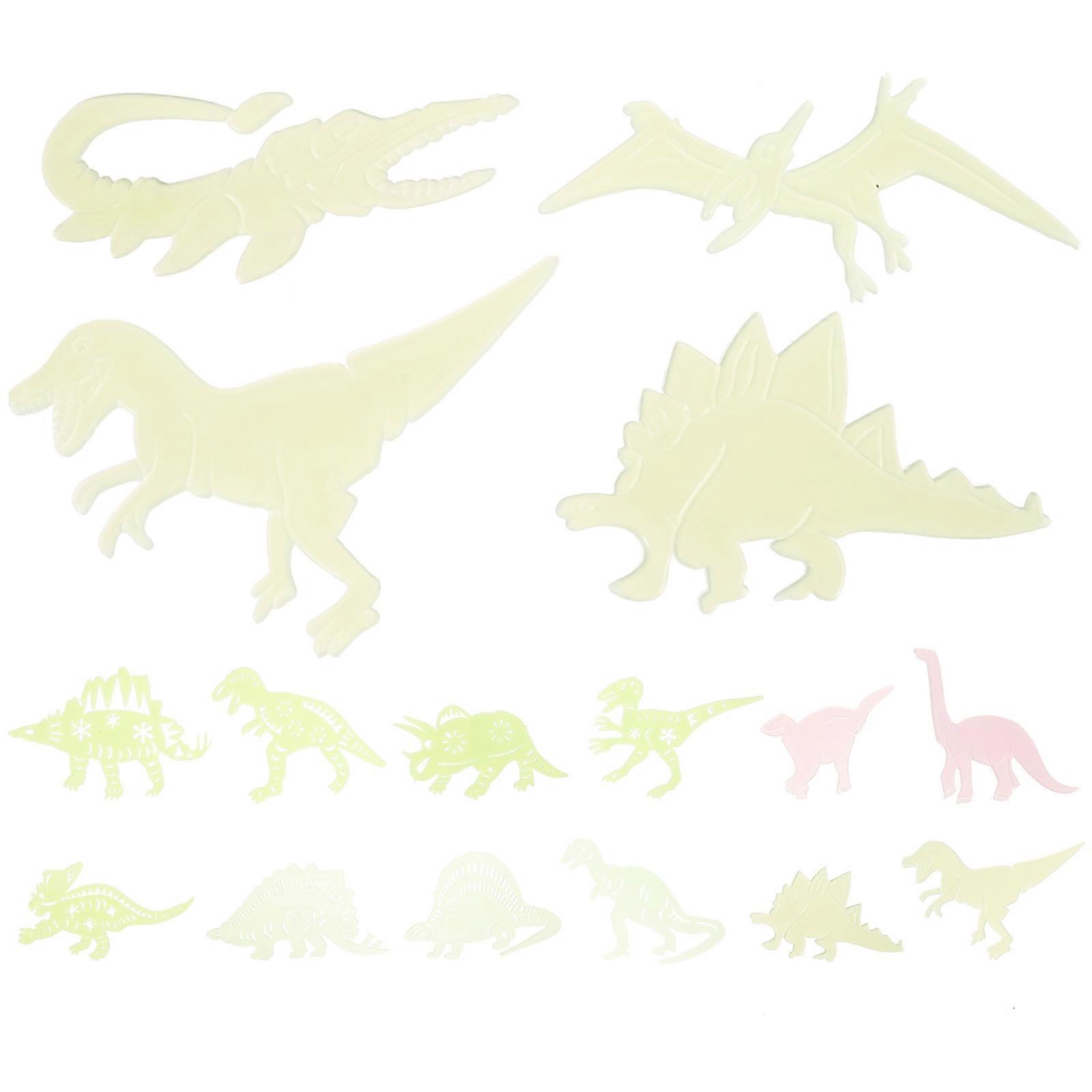 Glow in The Dark Decals Kids Room Dinosaur Shape Assorted Plastic Glow in The Dark 4sets