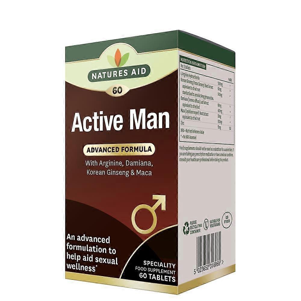 Natures Aid Active Man 60 Tablets - 3 Pack