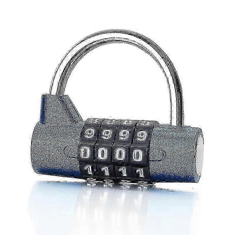 1 confezione di lucchetto blu con combinazione a 4 cifre ripristinabile resistente alle intemperie con placcatura in metallo
