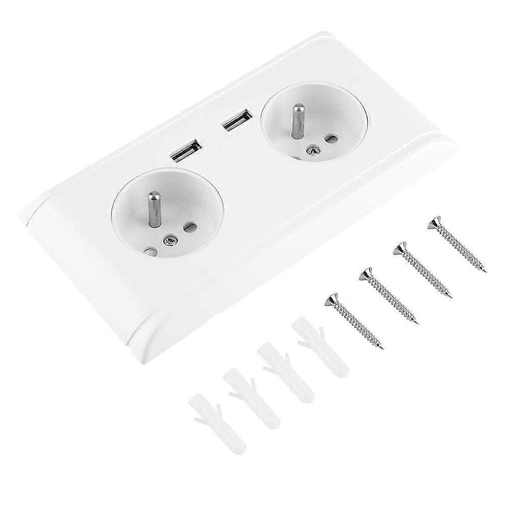 Multi Functional  Wall Power Outlet Socket with Dual USB Port for Phone Charging