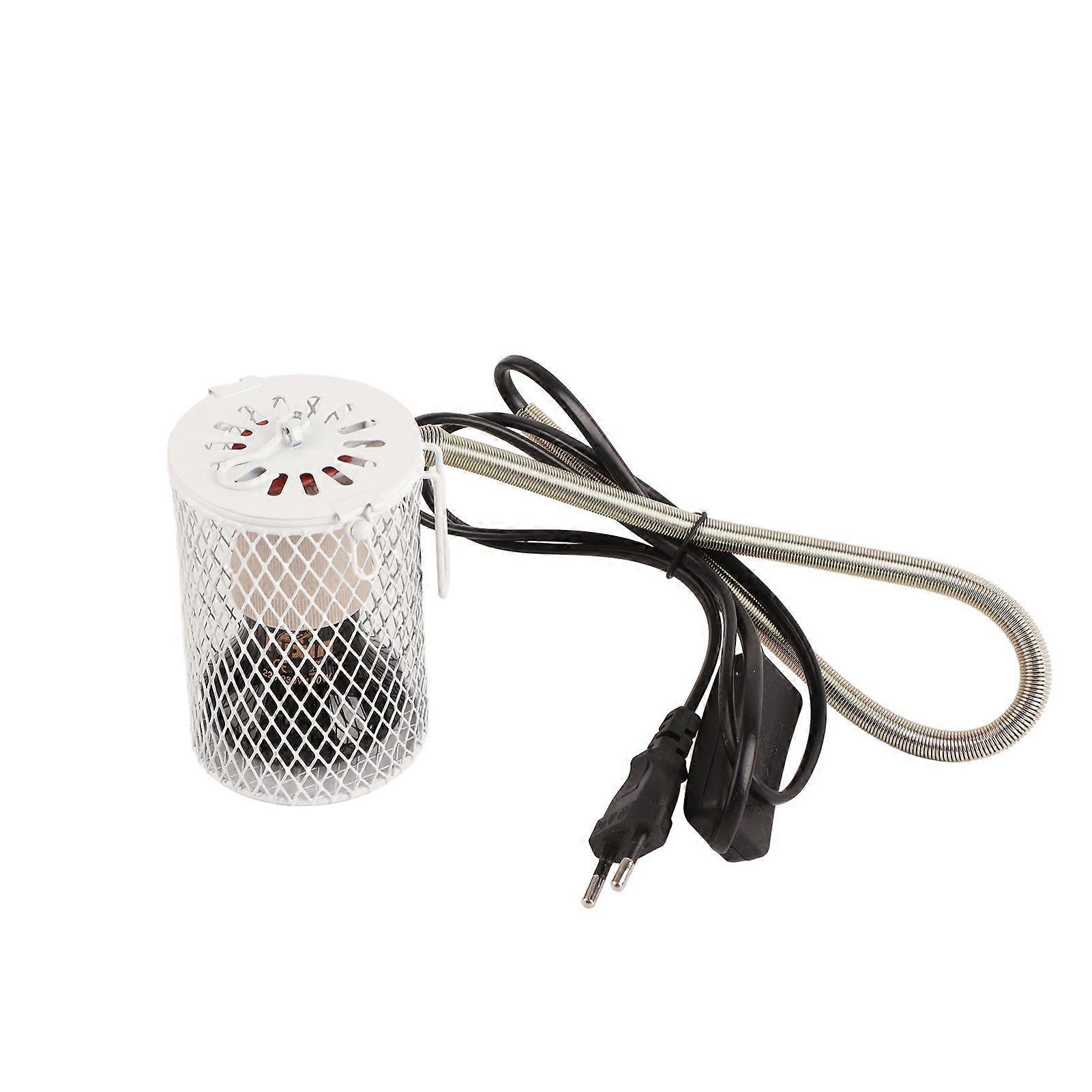 E27 Reptile AntiScald Lampshade and Heating Bulb Set Reptile Heat Lamp with Guard for Turtles Chicks Lizard Snake