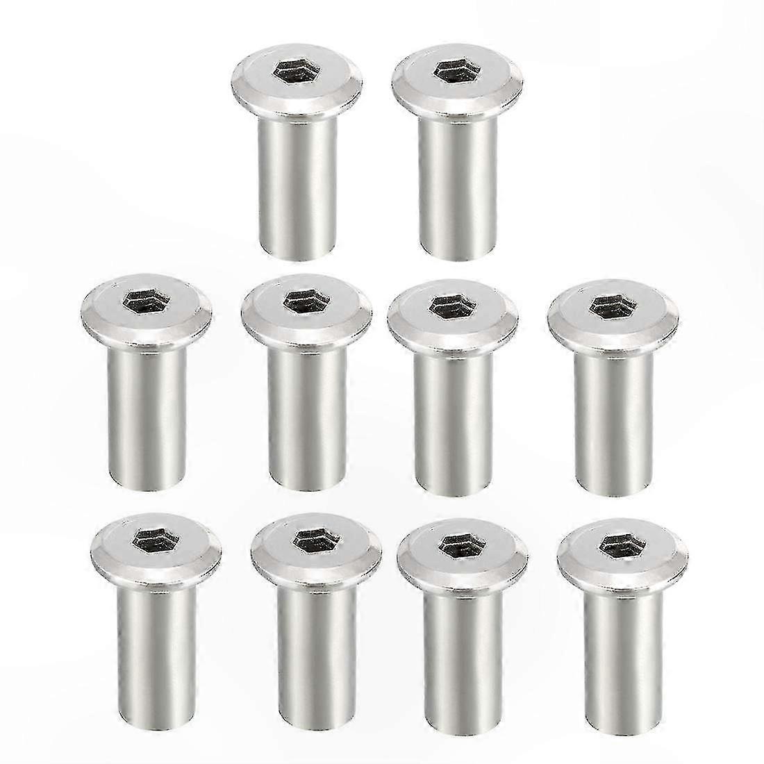 Furniture Assembly Kit - 10pcs M8x20mm Hex Socket Head Insert Nut Sleeve Post Screw