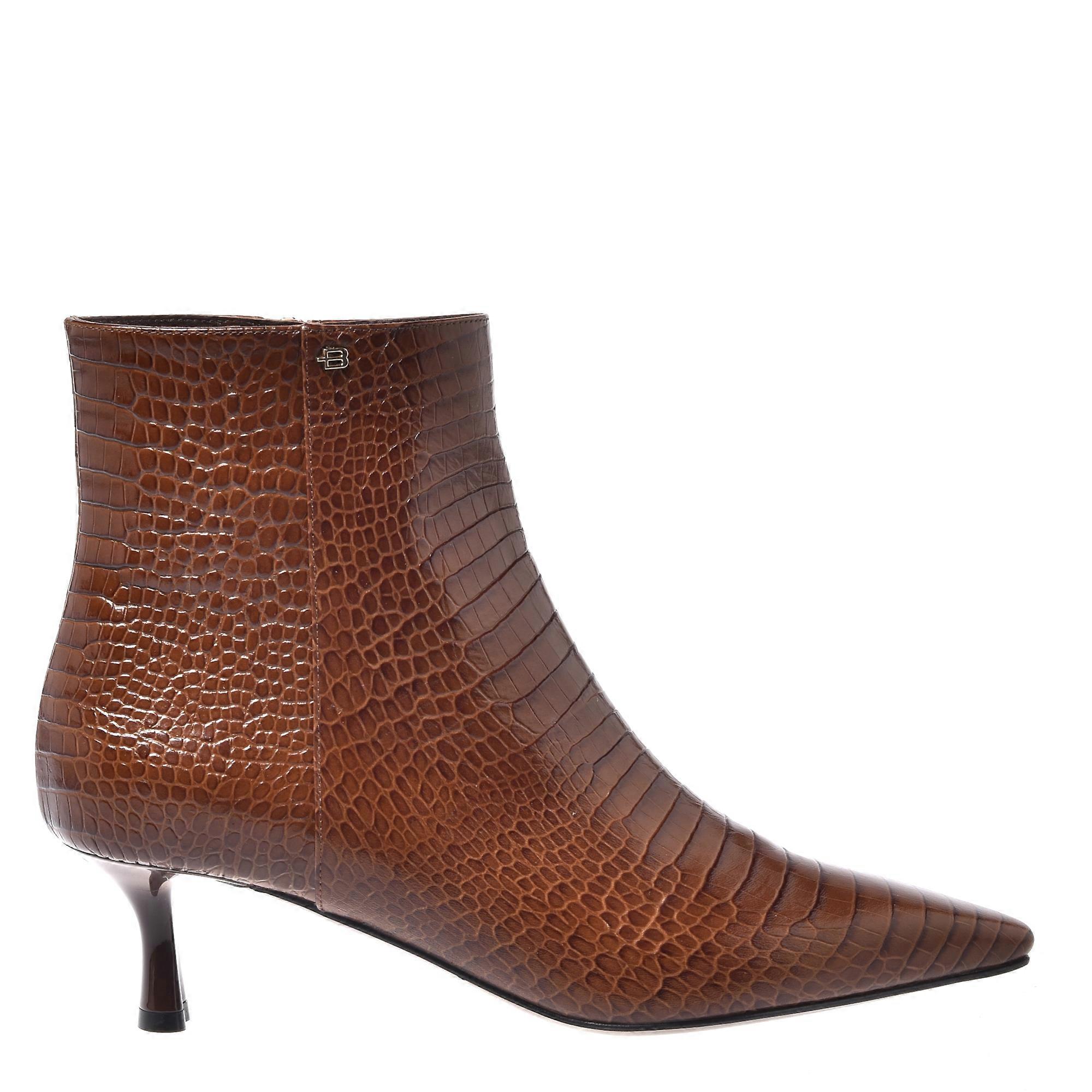 Baldinini - Brown Crocodile Print Ankle Boots