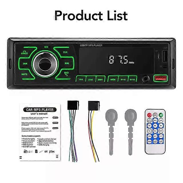 Car Stereo Radio 1 DIN Bluetooth 5.0 In Dash Head Unit FM Radio MP3 Receiver AUX Input TF USB Port Voice Assistant App Control