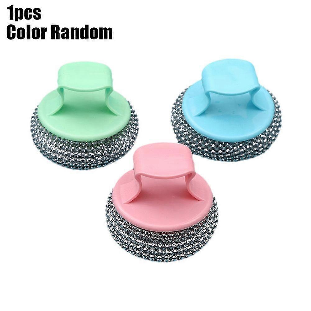 Stainless Steel Sponge with Handle Cleaning Ball Brush Wire Tableware