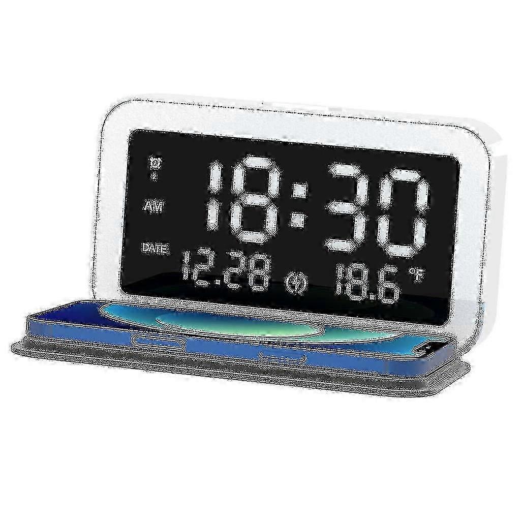 6-in-1 15W Wireless Charging Night Light with Alarm Clock Function